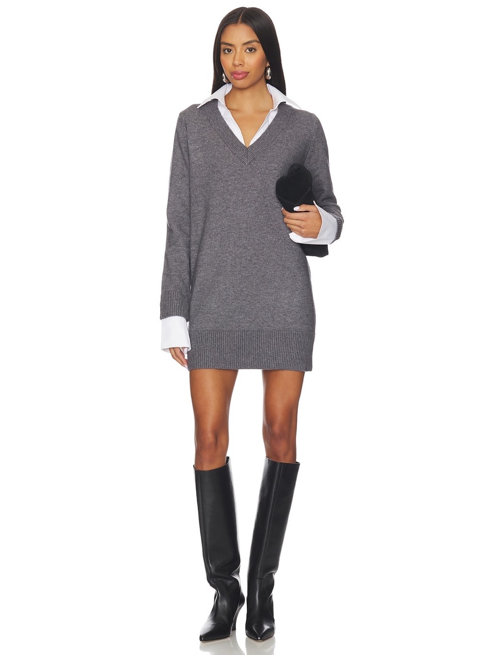 SEROYA Karli Dress in Medium Grey